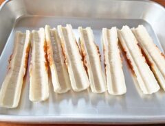 『ちくわの納豆チーズ焼き』を作る写真