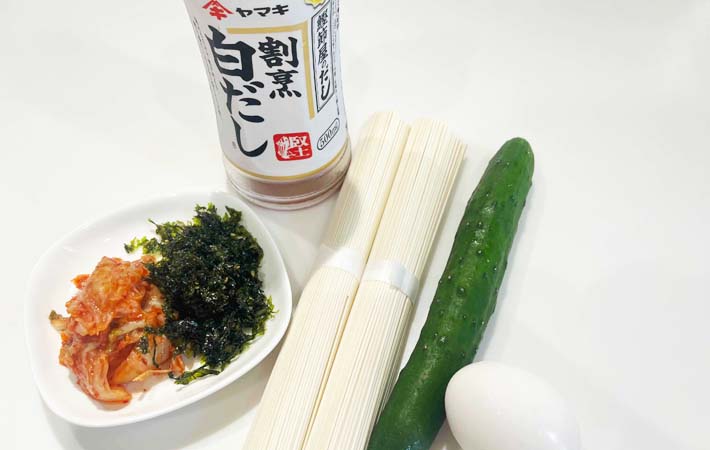 『韓国風白だしにゅうめん』の材料写真