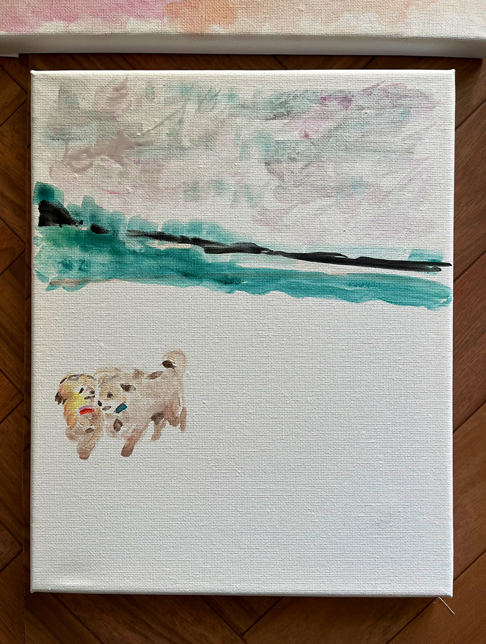 @papoter_dogさんの母親が描いた水彩画