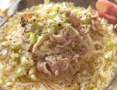 まいのごはん（maino_gohan24）さんが投稿した、『ごま油香る、ネギ豚塩しゃぶそうめん』