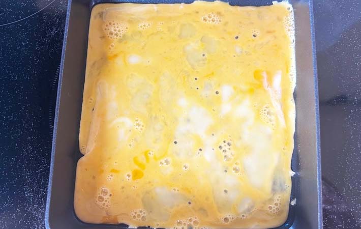 『ピザ風玉子焼き』を作る写真