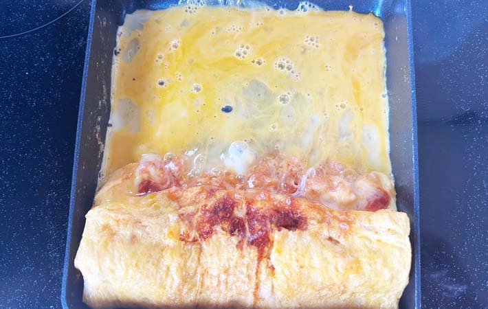 『ピザ風玉子焼き』を作る写真