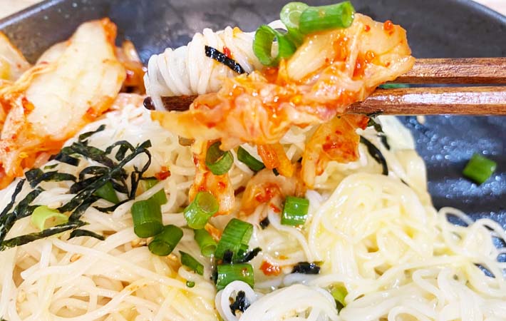 『鶏だし香る！かま玉そうめん』の完成写真