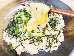 『鶏だし香る！かま玉そうめん』の完成写真