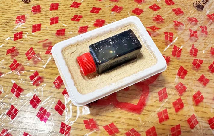 桔梗信玄餅の食べ方の写真