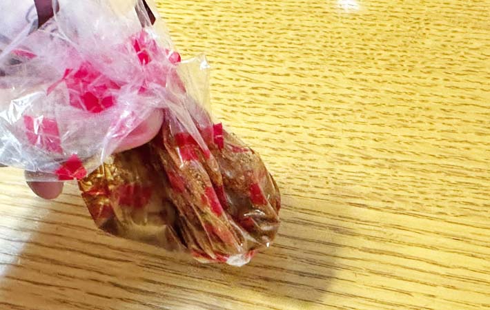 桔梗信玄餅の食べ方の写真