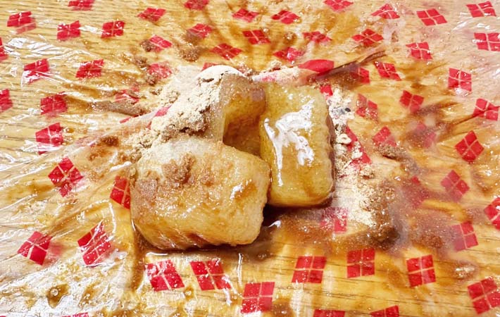 桔梗信玄餅の食べ方の写真