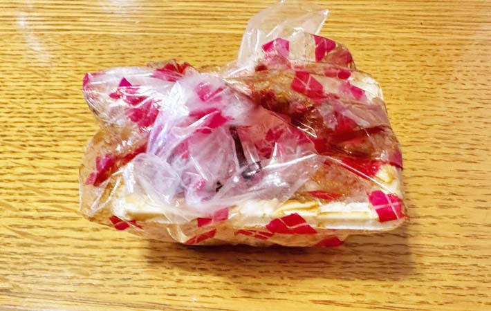 桔梗信玄餅の食べ方の写真
