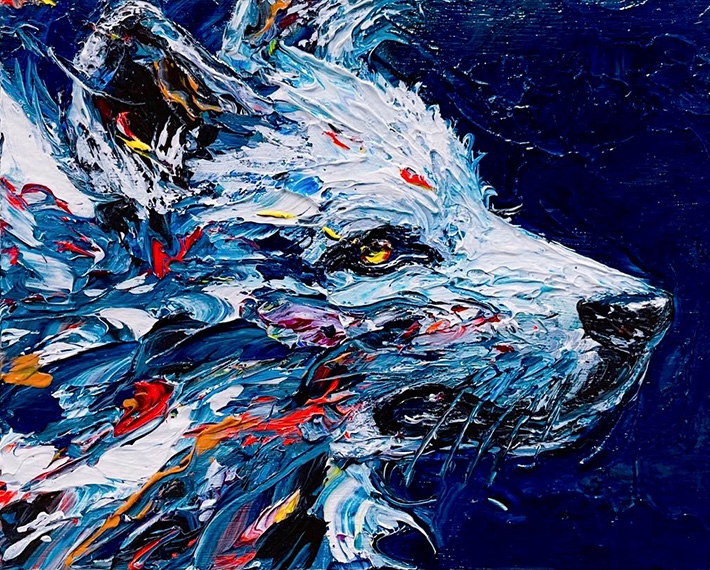 狼の絵の画像