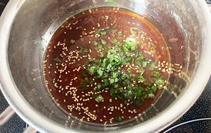 『大葉味玉』を作る写真
