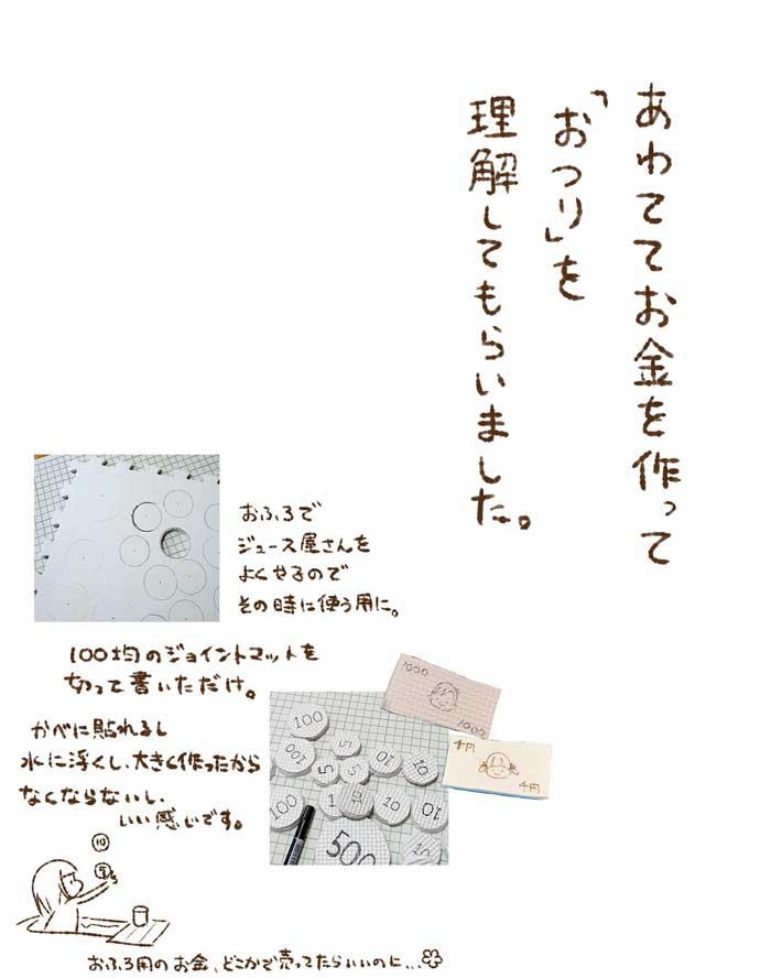 手作りのお釣り勉強キット