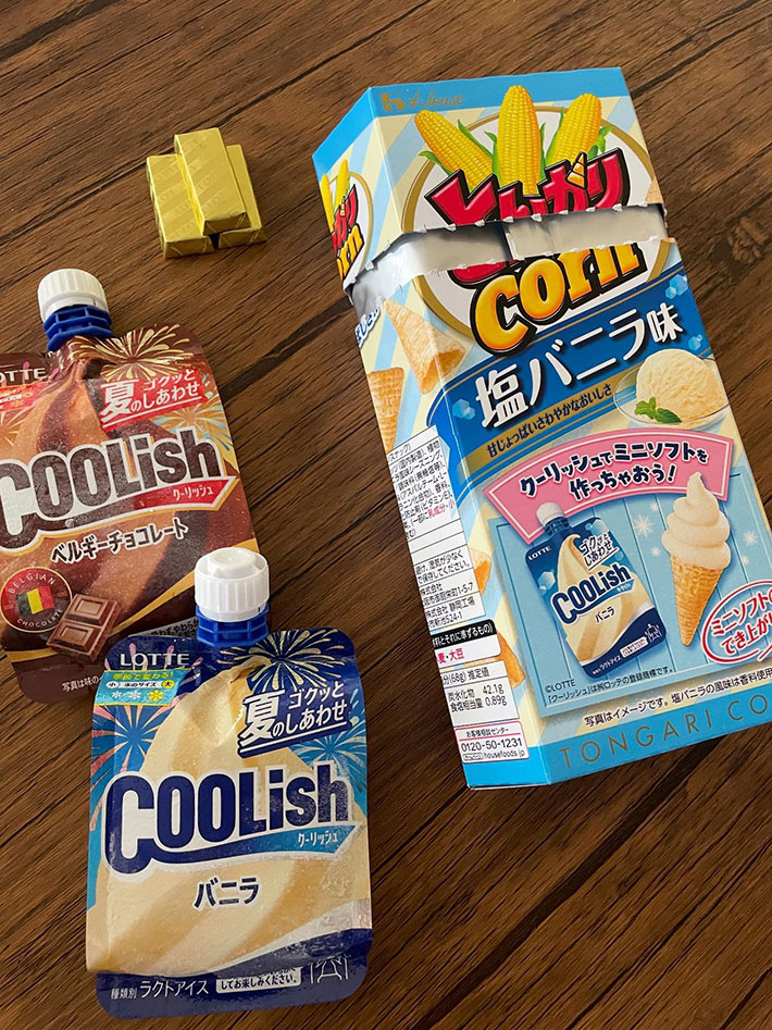 とんがりコーンとクーリッシュの写真