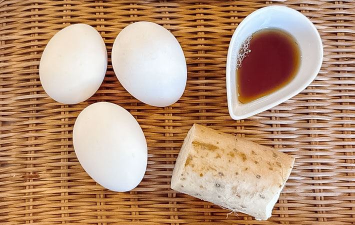 長芋の玉子焼きの材料の写真
