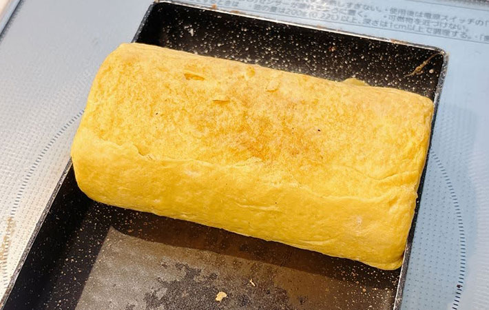 長芋の玉子焼きを作る写真