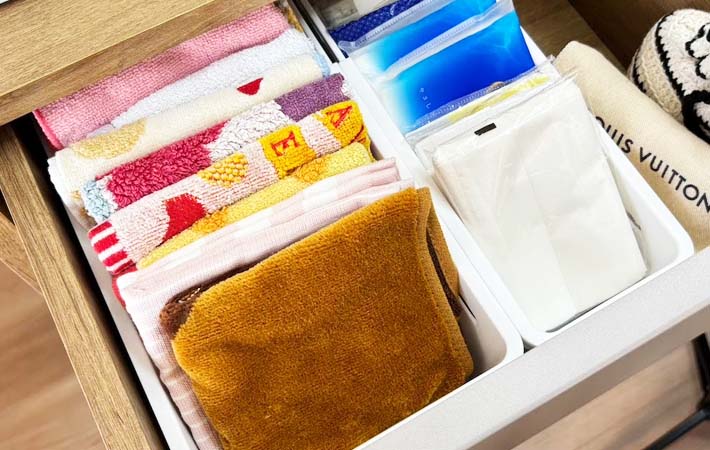 セリア『伸縮収納トレー』の使用写真