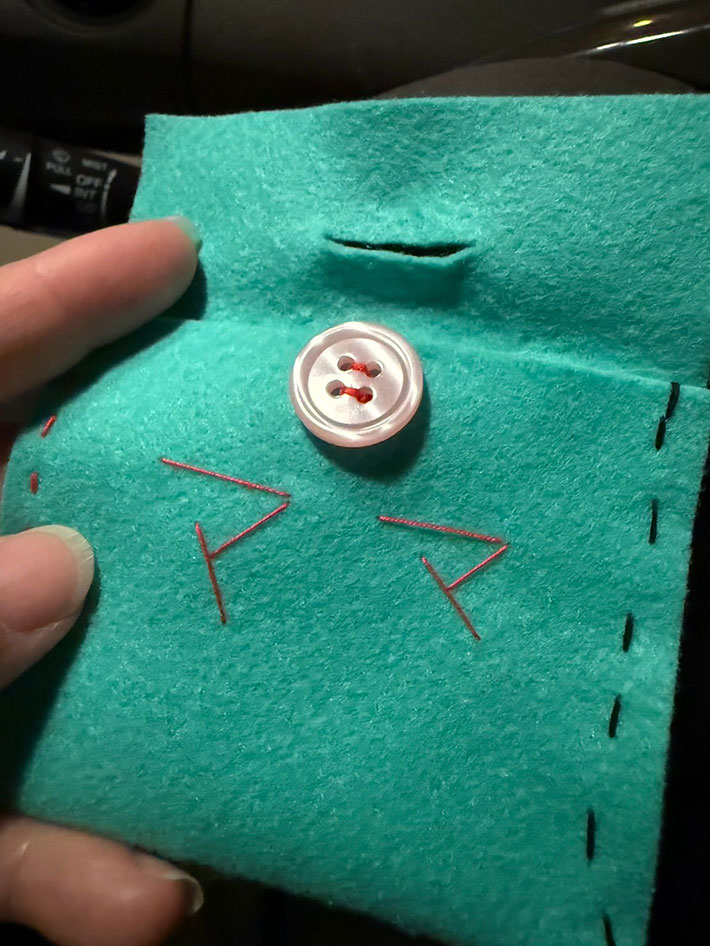 孫の手作り財布の写真