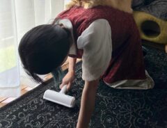 妻と猫の写真
