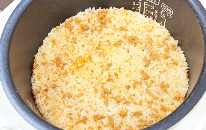 『麻婆豆腐炊き込みご飯』の完成写真