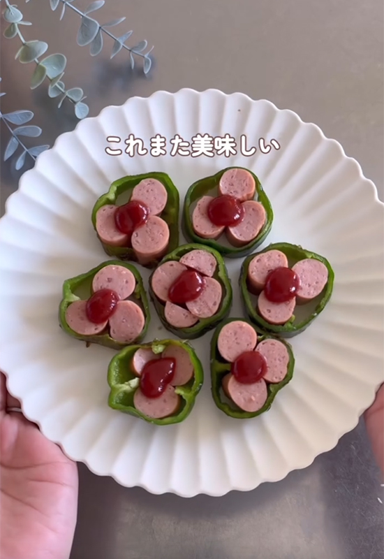 ピーマンのウインナー詰め