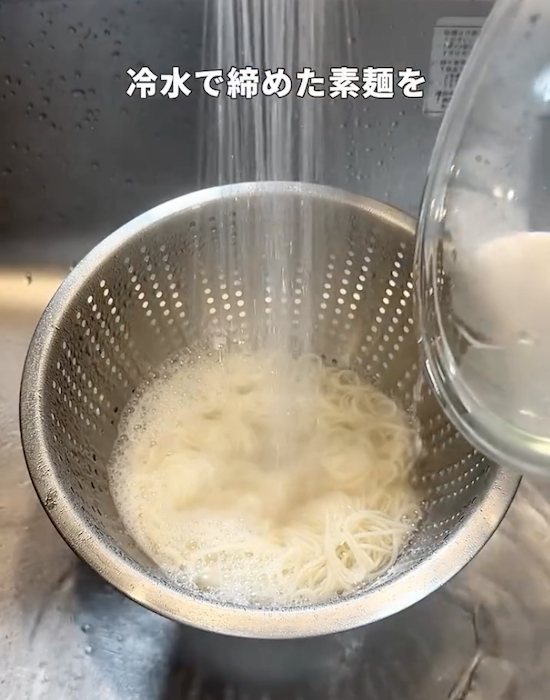 冷水で締めた冷麺