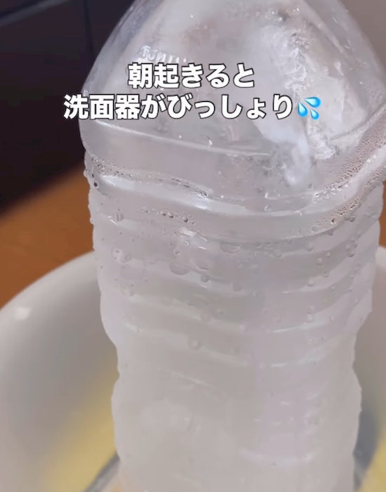結露が付いたペットボトル