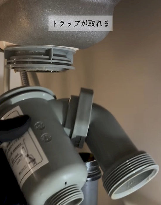 トラップを外している様子