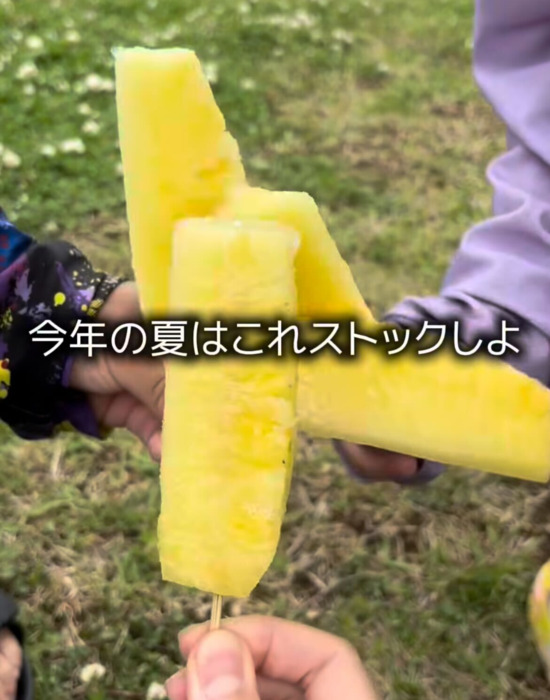 パインアイスを持つ子供