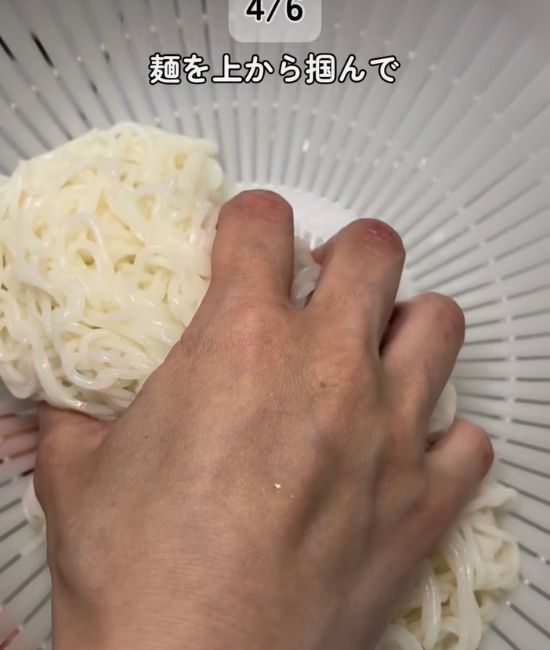 そうめんの水切り