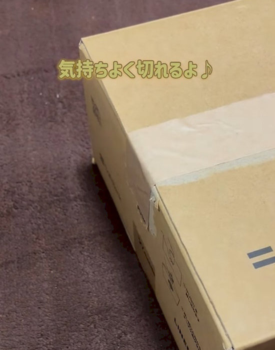 クラフトテープを貼ったダンボール