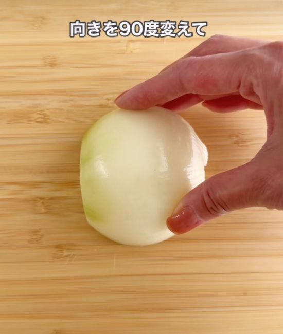 横向きにしたタマネギ