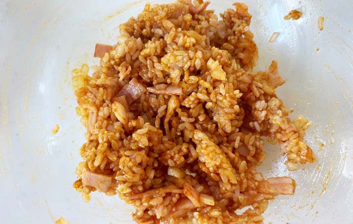 『カレーオムライス』を作る写真