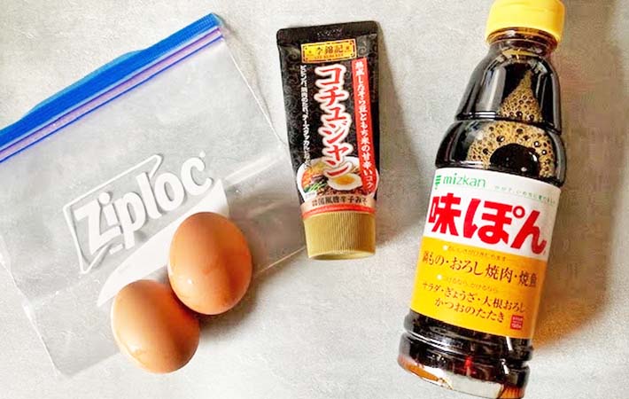 『さっぱりヤンニョム煮卵』の材料写真