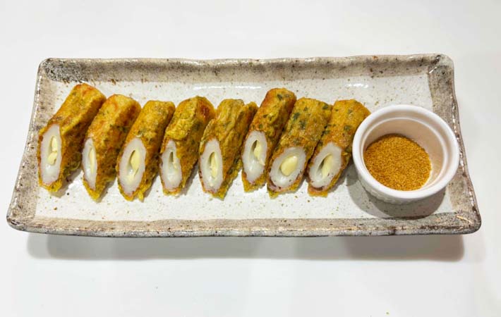 『ちくわのカレー風味磯辺揚げ』の完成写真