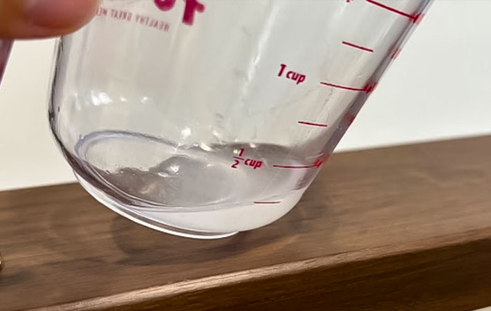 残った水分の写真
