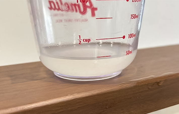 残った水分の写真