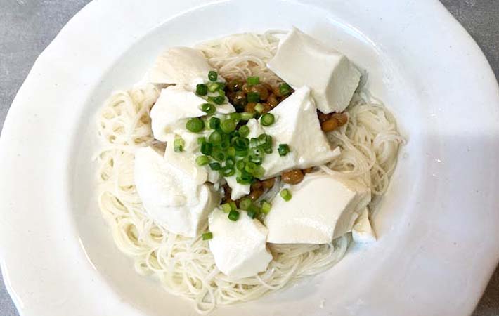 『豆腐のせそうめん』の完成写真