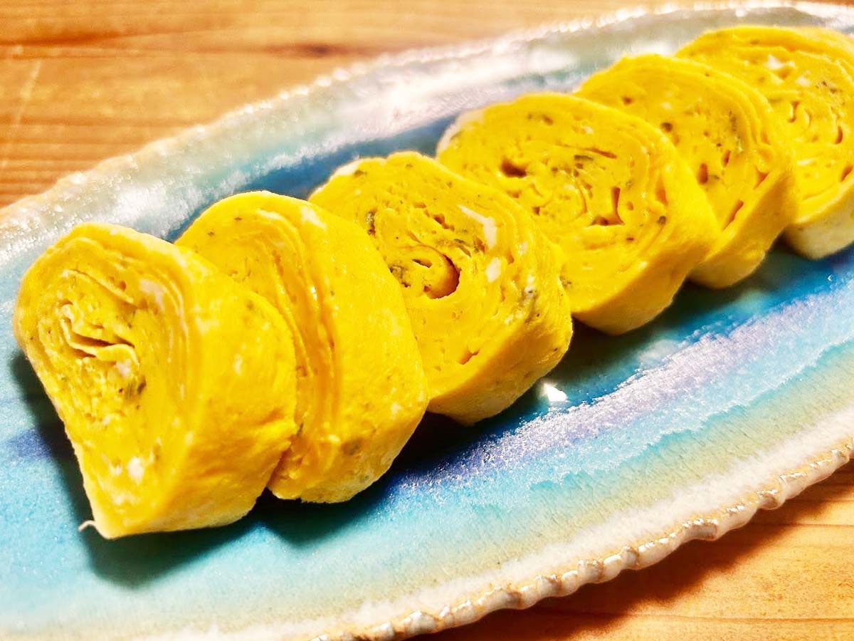 『麻婆豆腐の素のトロミ粉で作る卵焼き』の完成写真