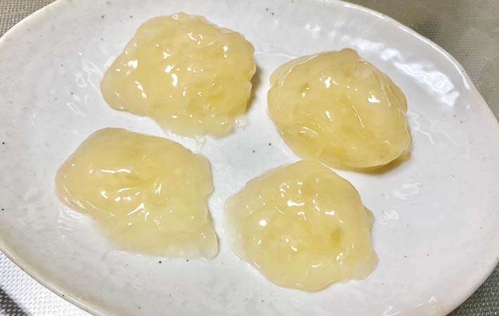 『わらび餅風スイーツ』を作る写真