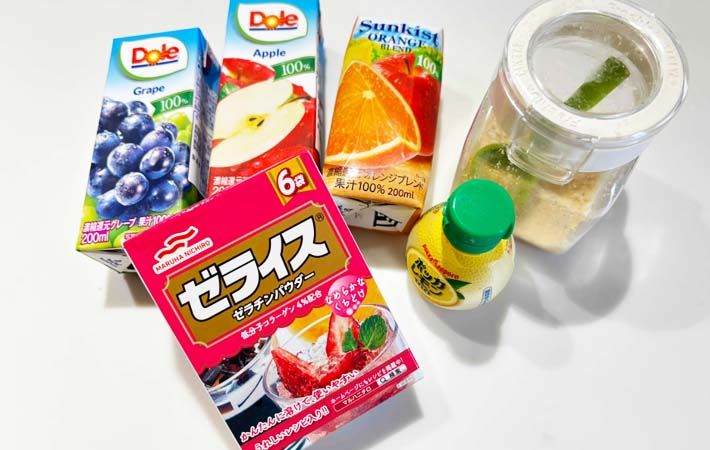 『ジュースで簡単グミ』の材料写真