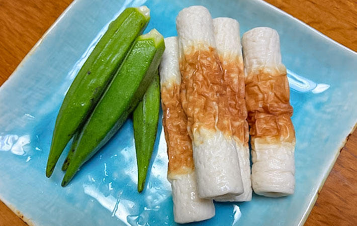 『ちくわ×オクラのやみつきから揚げ』の材料の写真