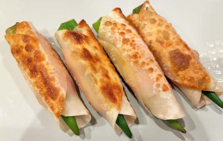 『オクラとベーコンチーズ餃子』の完成写真
