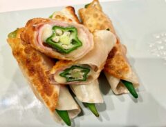 『オクラとベーコンチーズ餃子』の完成写真