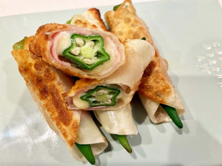 『オクラとベーコンチーズ餃子』の完成写真