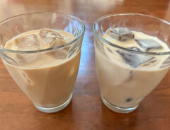 コーヒー氷と普通の氷の比較写真