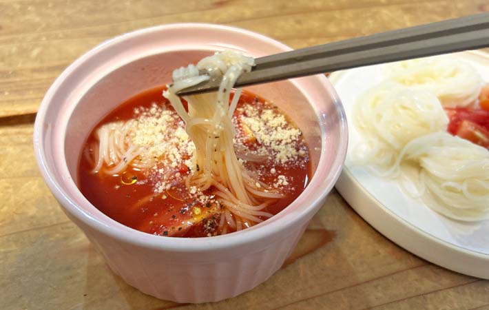 『トマトのそうめんつゆ』の完成写真