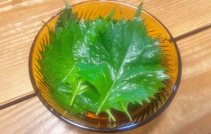 『大葉ジュース』を作る写真