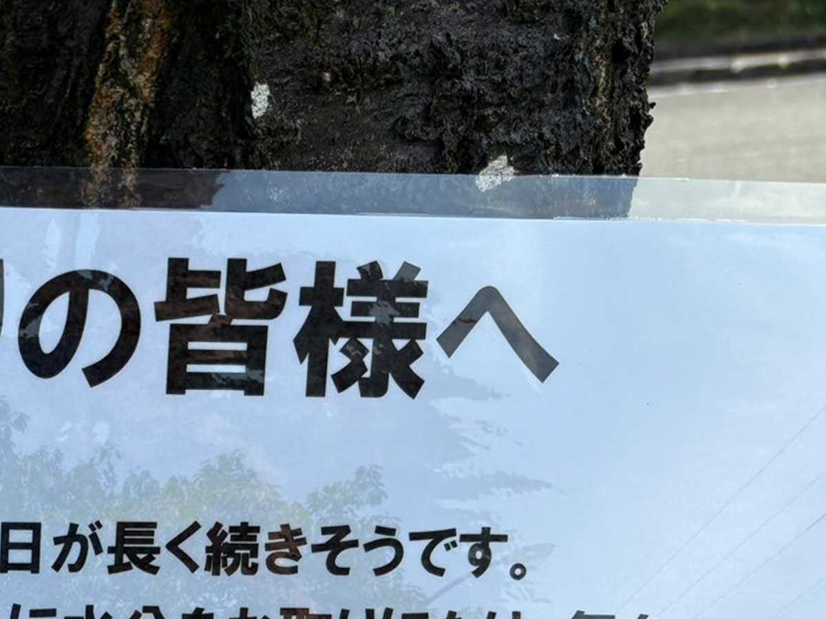 貼り紙の写真