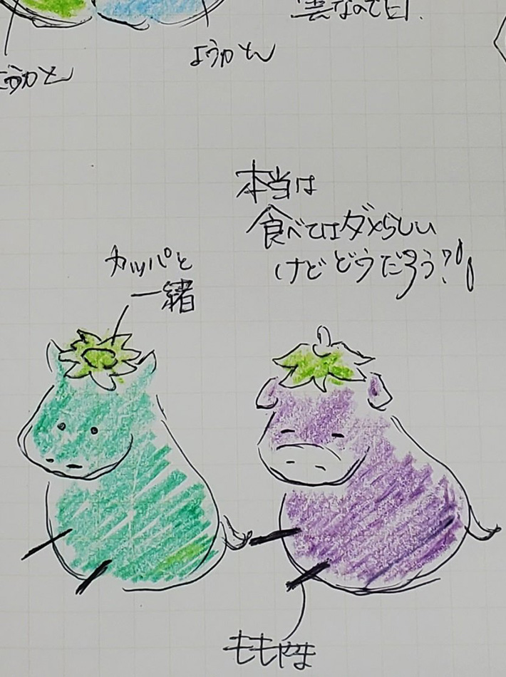 練り切りの精霊馬と精霊牛のデザイン画