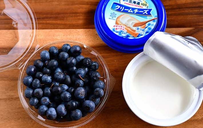 クリームチーズとブルーベリーの写真