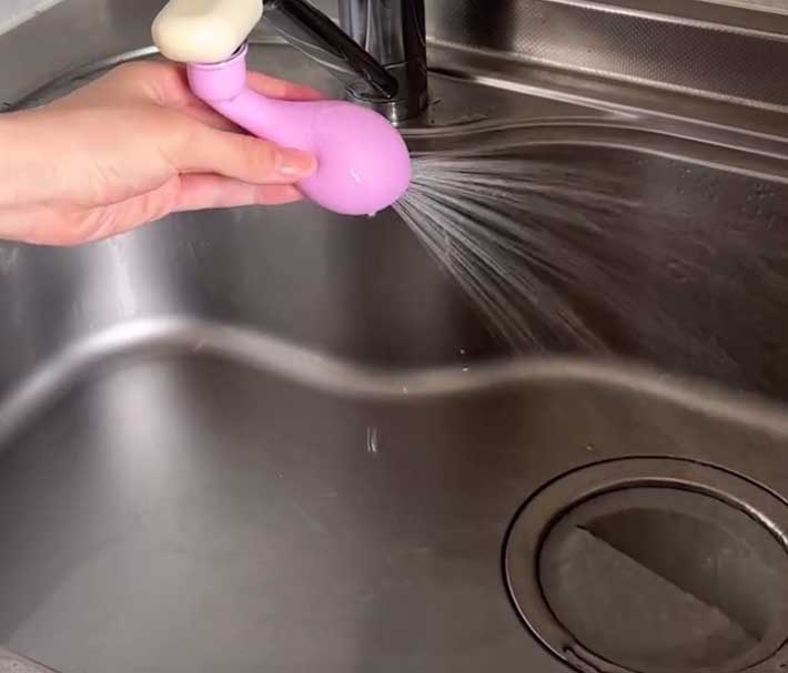 風船をつけた蛇口